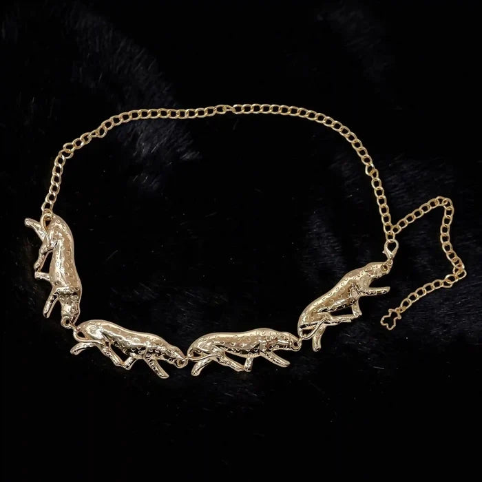 Panther Figural Metal Belt