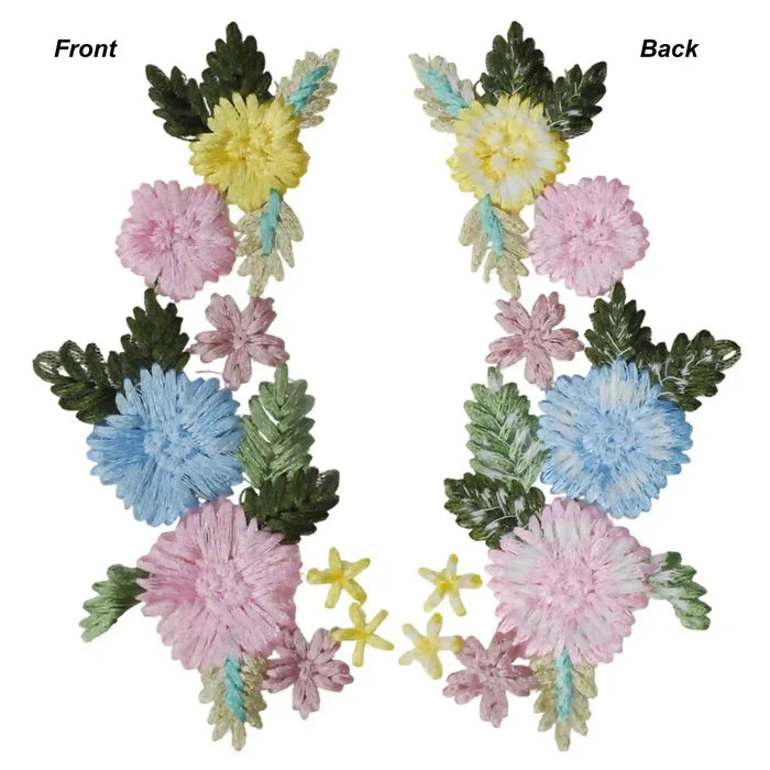 Pastel Floral Embroidered Patch