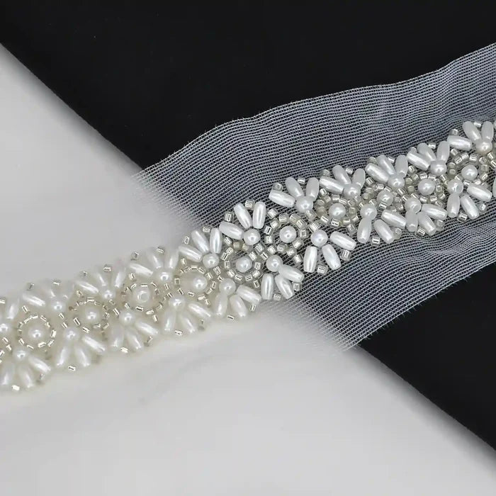 Pearl and Beaded Lace Trim