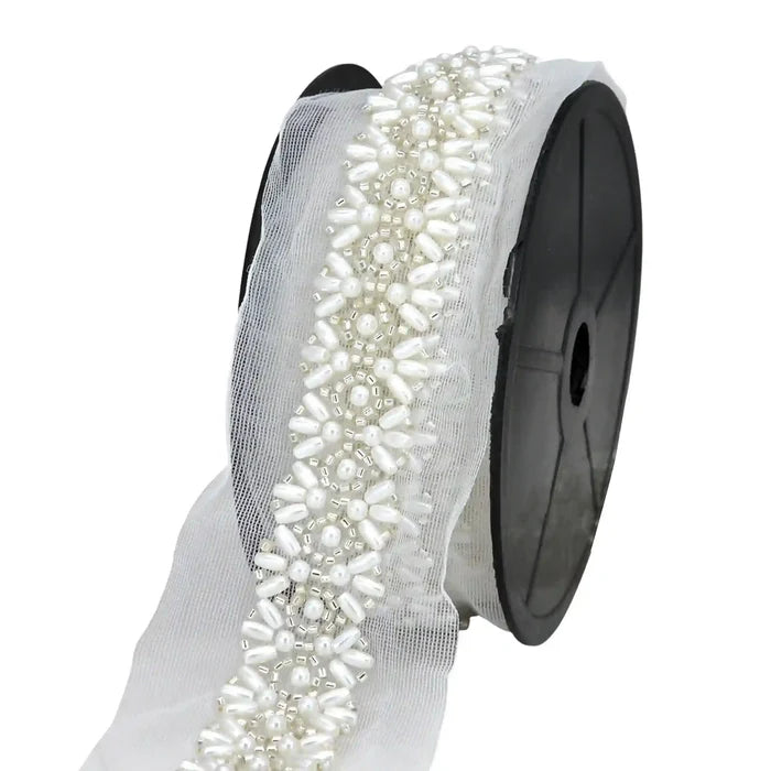 Pearl and Beaded Lace Trim