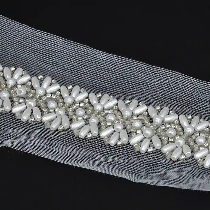 Pearl and Beaded Lace Trim