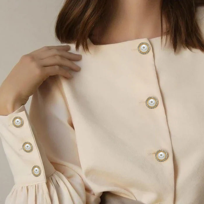 Pearl Cabochon Style Button Cover | 19mm(30L)