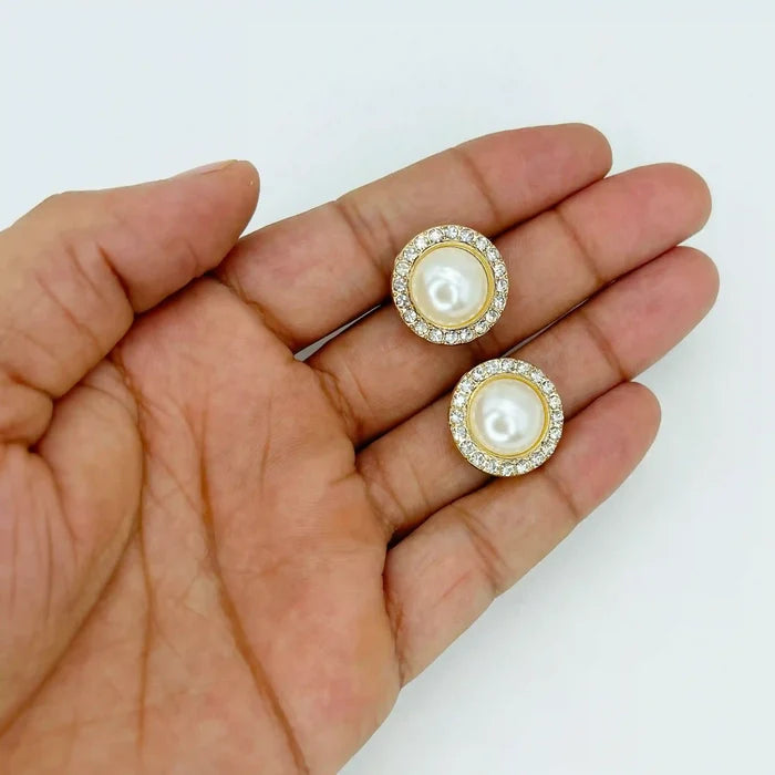 Pearl Cabochon Style Button Cover | 19mm(30L)