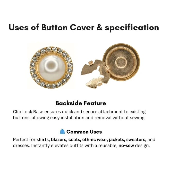 Pearl Cabochon Style Button Cover | 19mm(30L)