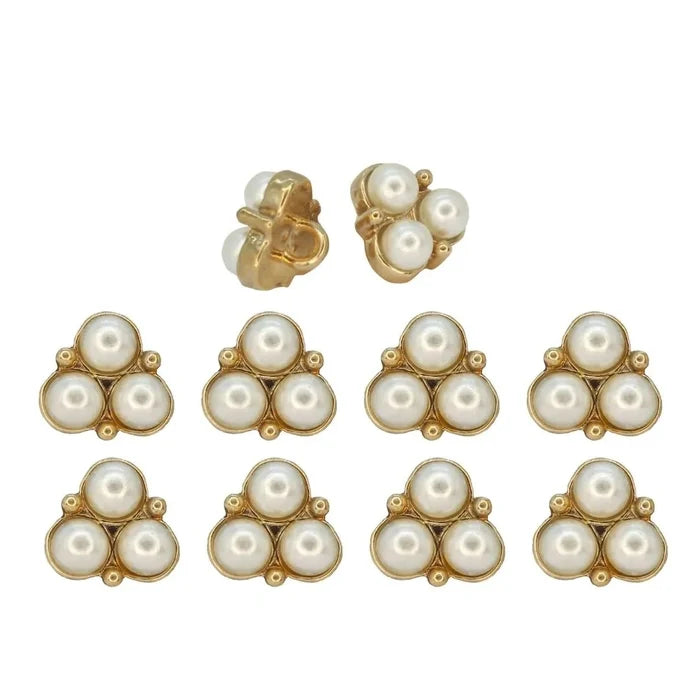 Pearl Cluster Gold Accents Metal Buttons | 12mm(20L)