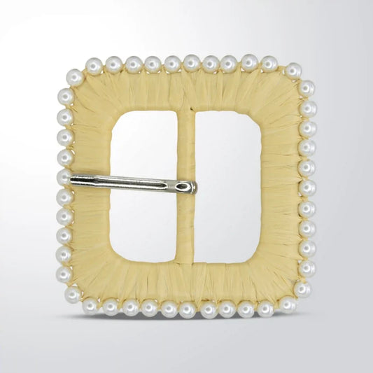 Ani Accessories Raffia Rattan Handmade Buckle for Belt Bag Apparel Decoration DIY Craft Ladies Fashion Accessory