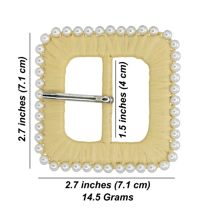 Ani Accessories Raffia Rattan Handmade Buckle for Belt Bag Apparel Trim DIY Craft Ladies Fashion Accessory