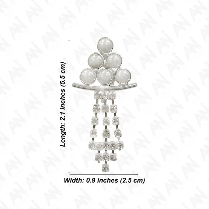 Elegant Pearl & Rhinestone Brooch for Saree, Blazer, Kurti, Dress, Hijab & More, featuring a stylish design
