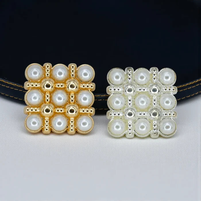 Pearl Square Medallion Button | 15mm(24L), 18mm(28L) & 20mm(32L)