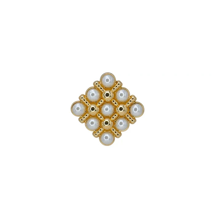 Pearl Square Medallion Button | 15mm(24L), 18mm(28L) & 20mm(32L)