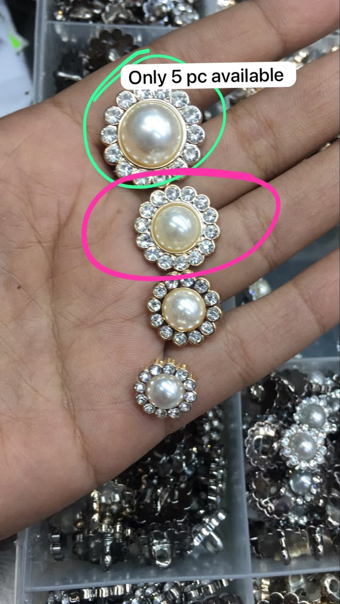 Pearl(16pcs)  & Crown Lion Buttons(Big-18pcs + Small-15pcs)