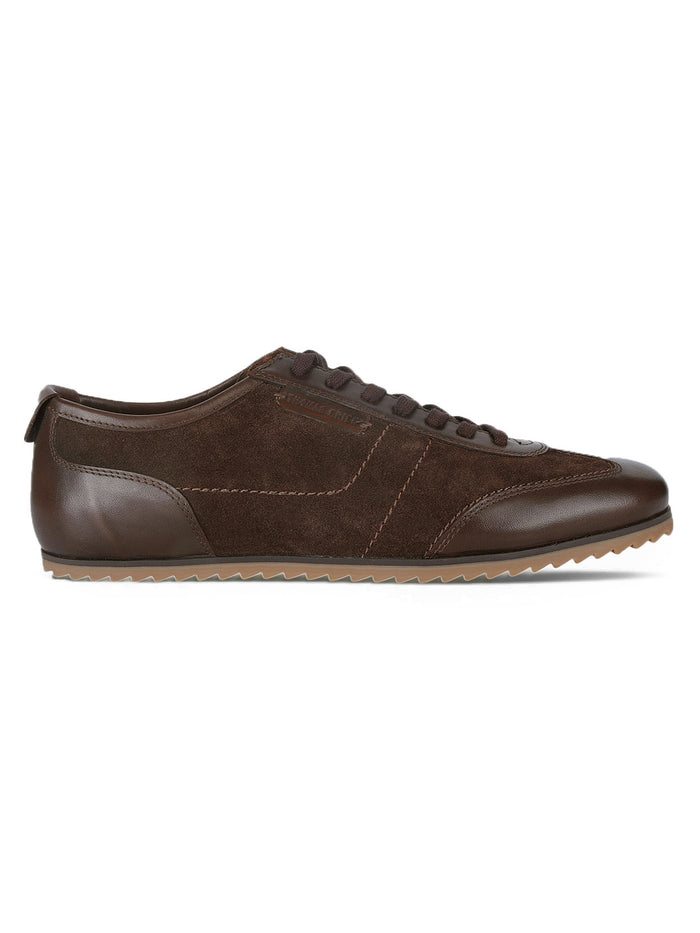 Pickton Brown Suede Sneakers | Premium European  Styling Lace-Up Shoes |TC-2647BR