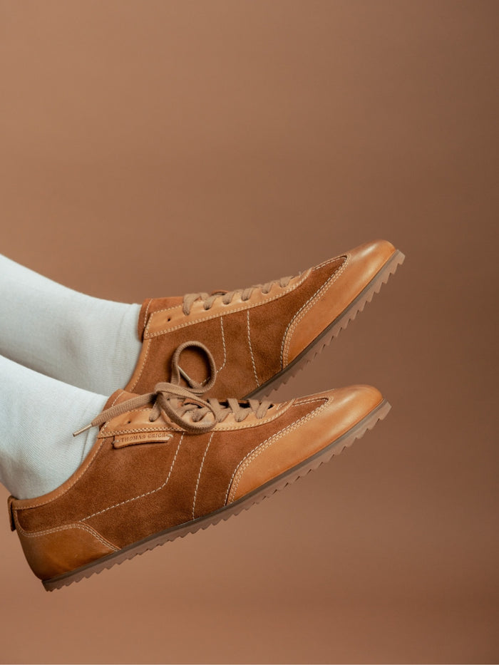 Pickton Tan Suede Sneakers | Premium European  Styling Lace-Up Shoes |TC-2647TN