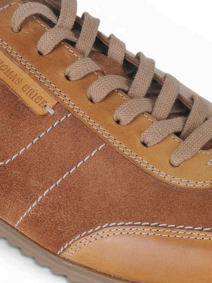 Pickton Tan Suede Sneakers | Premium European  Styling Lace-Up Shoes |TC-2647TN