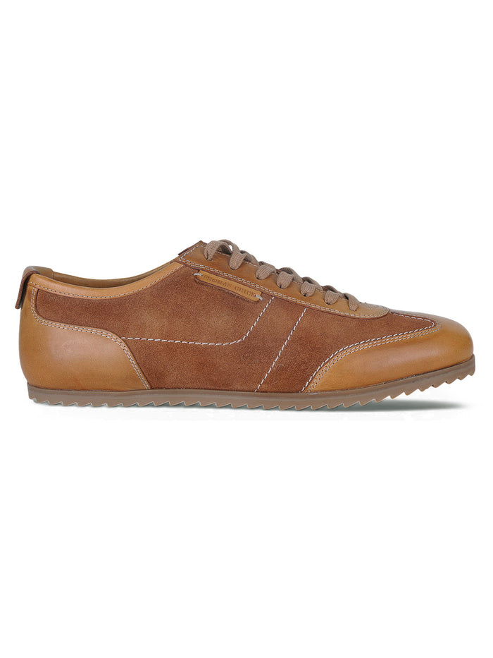 Pickton Tan Suede Sneakers | Premium European  Styling Lace-Up Shoes |TC-2647TN