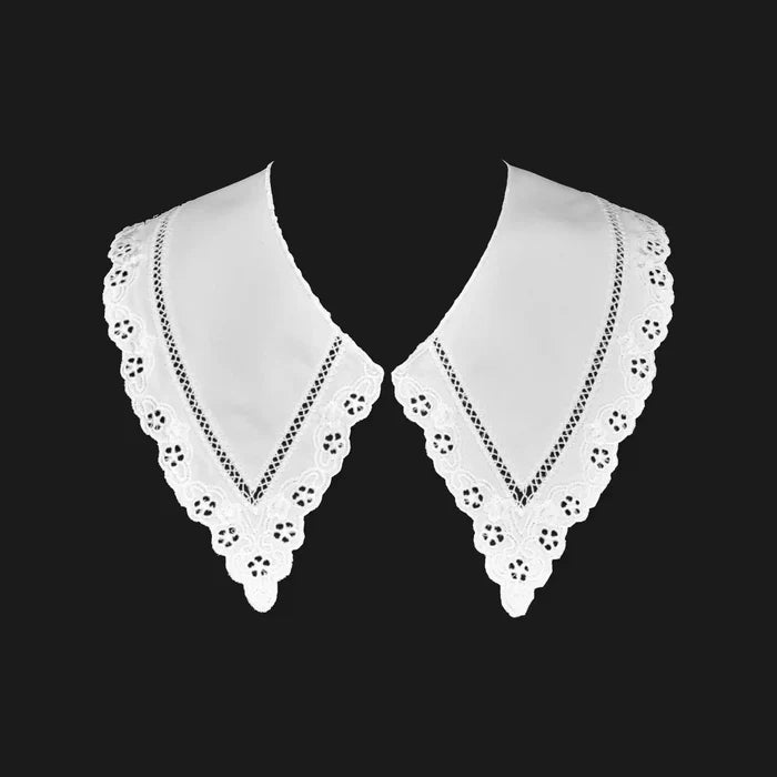 Statement Pilgrim Flower Peter Pan collar highlighting rich floral embroidery and rounded border