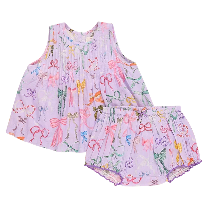 Pink Chicken - Jaipur 2-Piece Set - Lavender Watercolor Bows