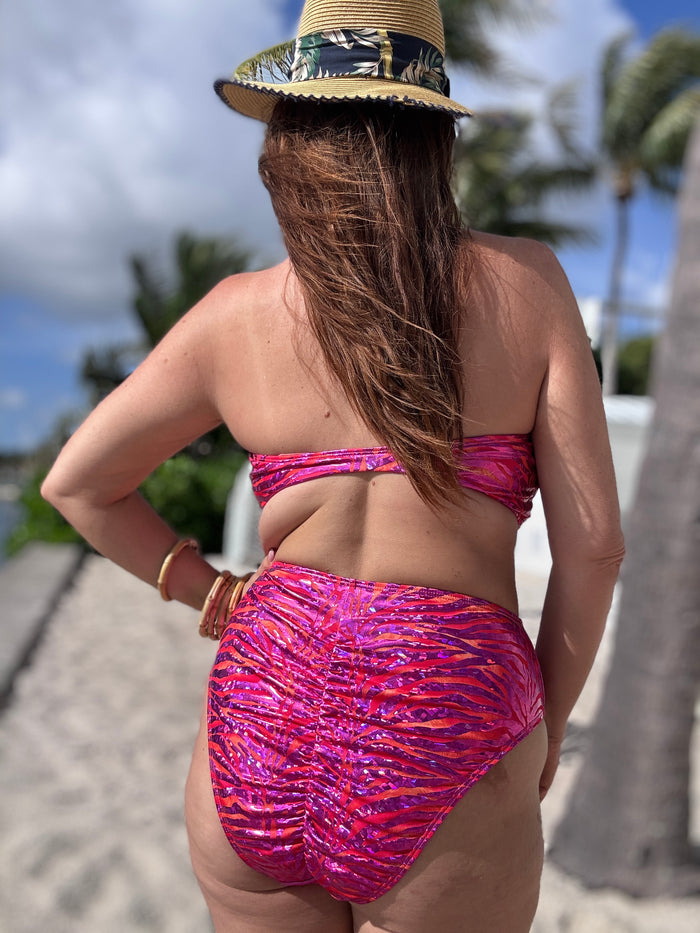 Pink Tigress Bandeau Bikini Top
