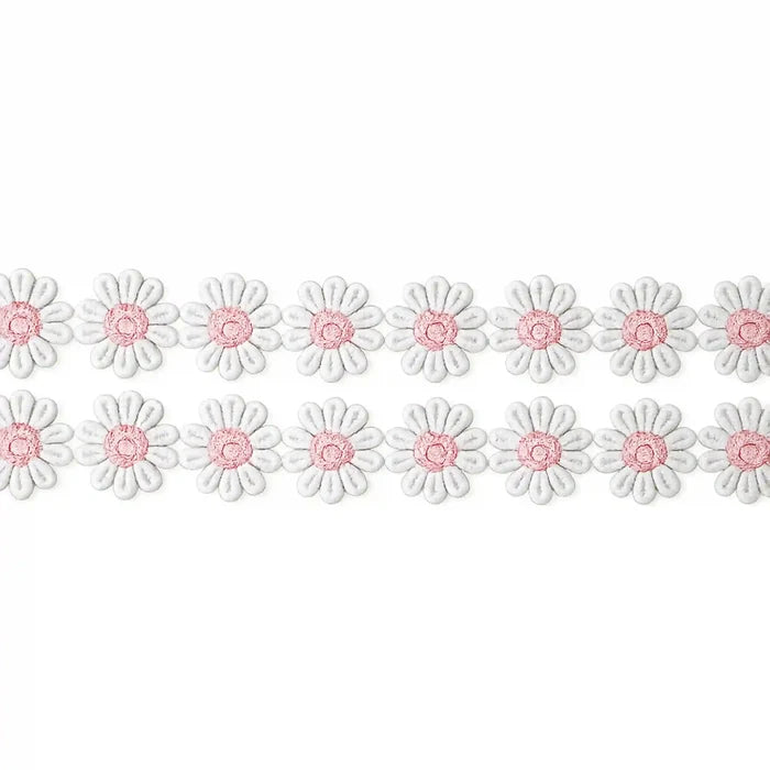 Pink White Daisy Lace