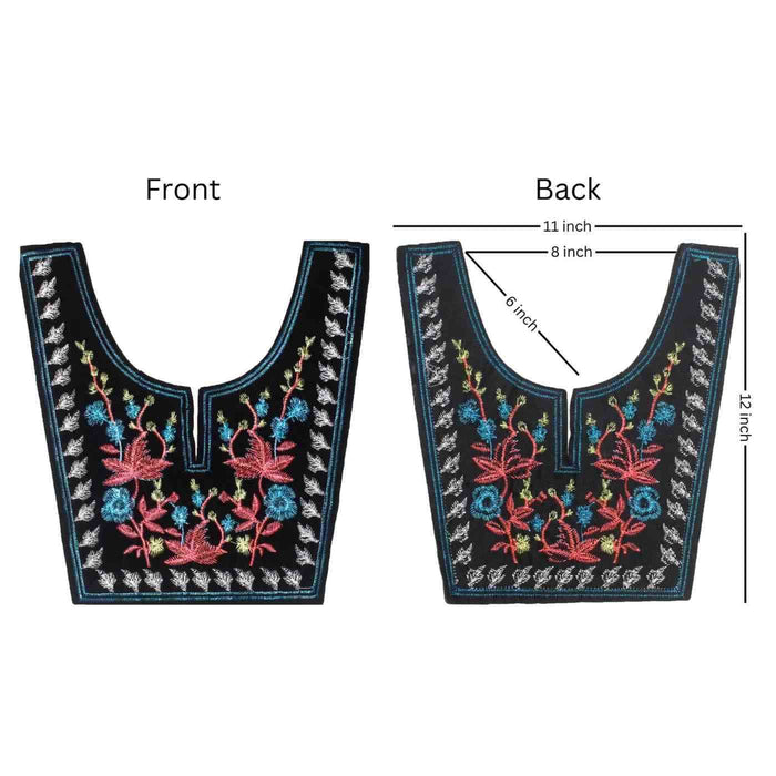Elegant Pixelated Pattern style ethnic neckline from Ani Accessories showcasing intricate embroidery and contemporary ethnic design