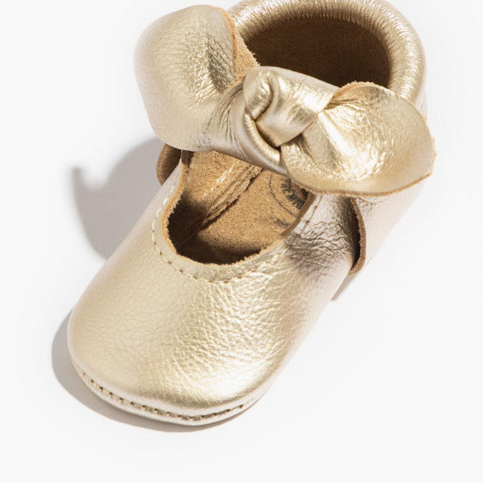 Platinum Knotted Bow Baby Shoe - Babies in Bloom