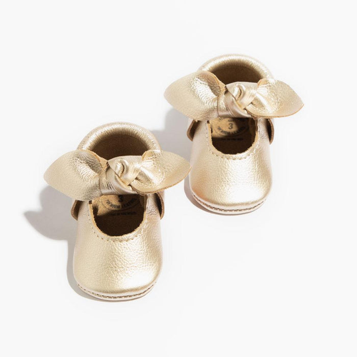 Platinum Knotted Bow Baby Shoe - Babies in Bloom