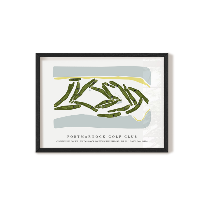 Portmarnock Golf Club - Championship Course | Golf Course Map | Black Frame