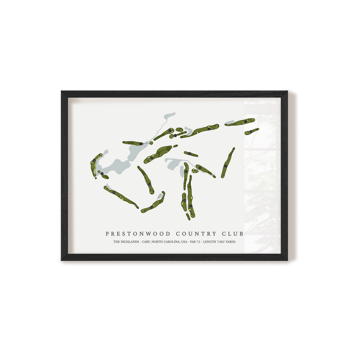 Prestonwood Country Club - The Highlands | Golf Course Map | Black Frame