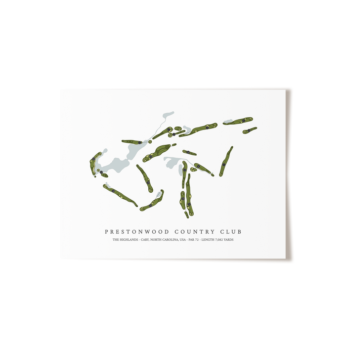 Prestonwood Country Club - The Highlands | Golf Course Map | Unframed