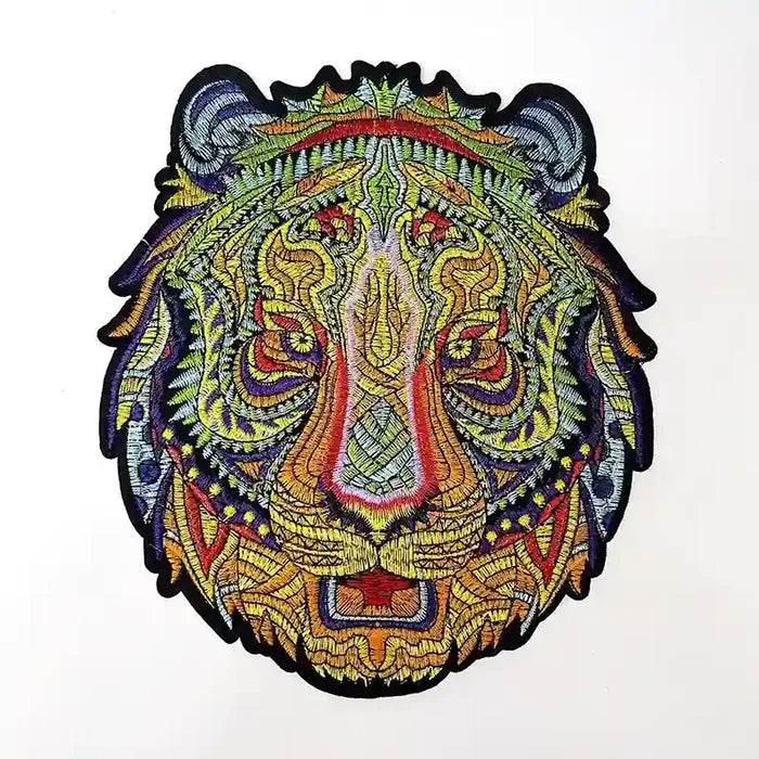Psychedelic Embroidered Tiger Head Patch | SKU_P-1