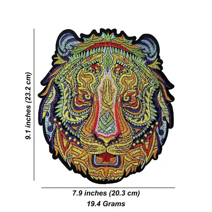 Psychedelic Embroidered Tiger Head Patch | SKU_P-1