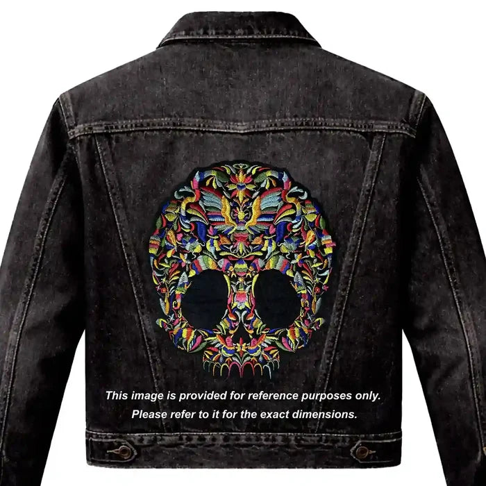 Psychedelic Floral Sugar Skull Hot-Fix Patch