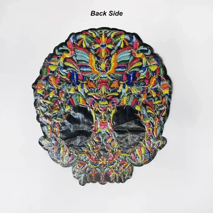 Psychedelic Floral Sugar Skull Hot-Fix Patch