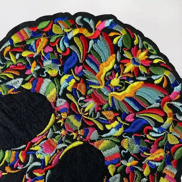 Psychedelic Floral Sugar Skull Hot-Fix Patch