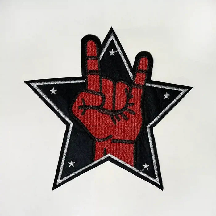 Punk Rock Star Embroidery Hot-Fix Patch