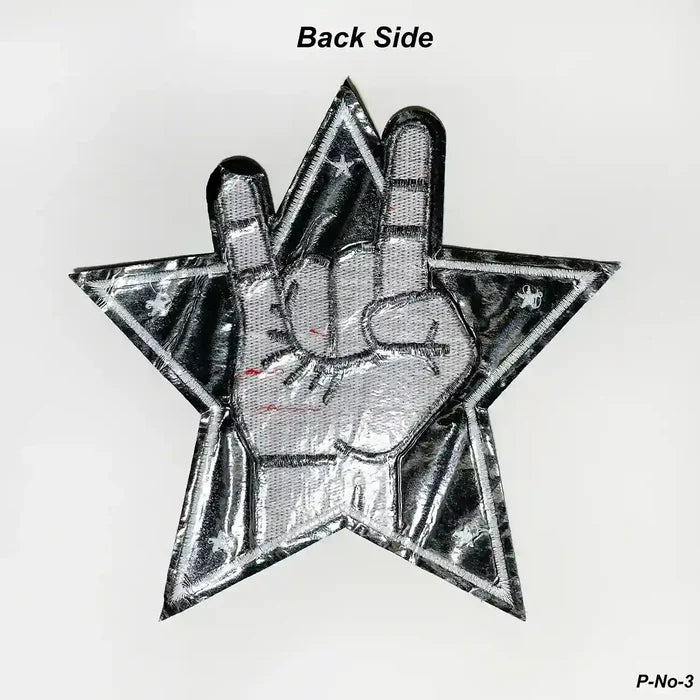 Punk Rock Star Embroidery Hot-Fix Patch