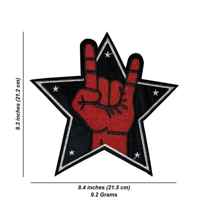 Punk Rock Star Embroidery Hot-Fix Patch