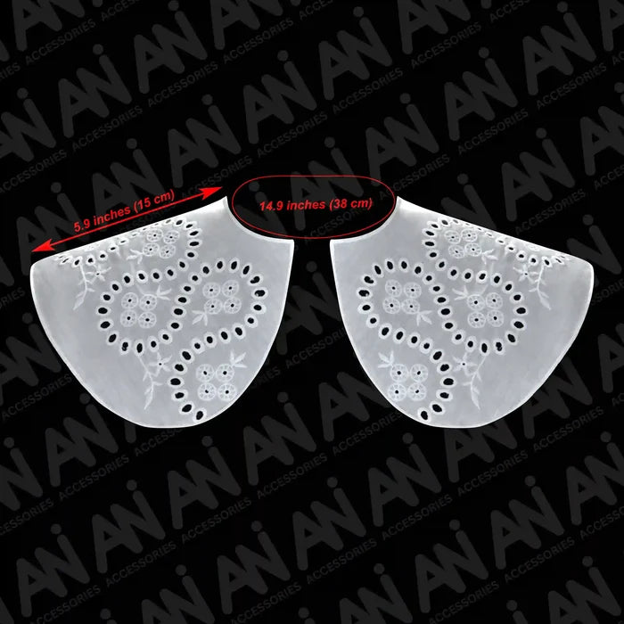 White Puritan neck collar accessory for timeless layering on gowns and tops