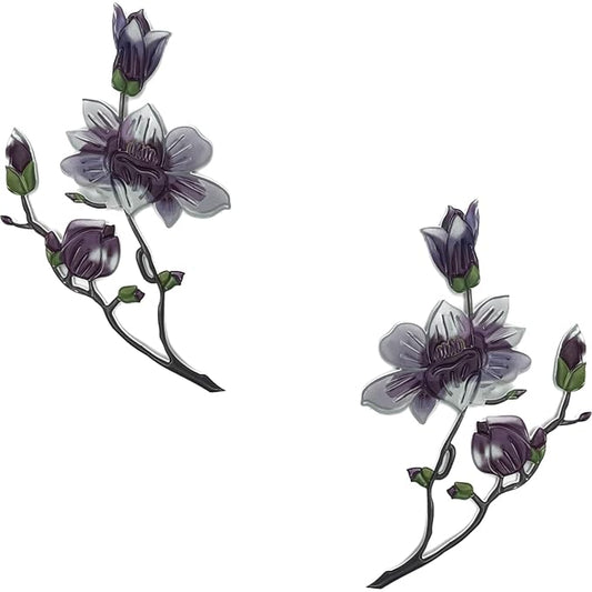 Purple Magnolia Pvc Flower Patches