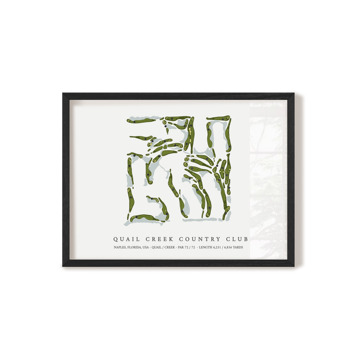 Quail Creek Country Club | Golf Course Map | Black Frame