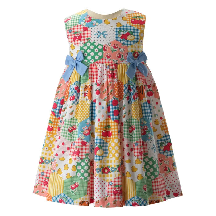 Rachel Riley - Bow Patchwork Dress