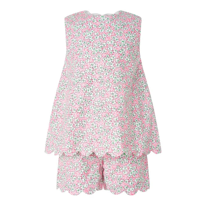 Rachel Riley - Scalloped Floral Top and Short Set