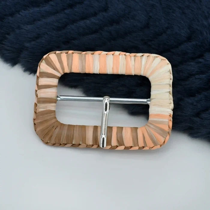 Ani Accessories Raffia Multicolor Rattan Buckle for Belt Bag Apparel DIY Sewing Craft Clothing Decoration Accessory