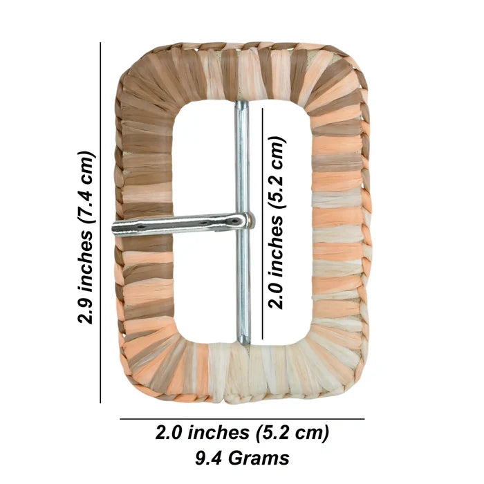Ani Accessories Raffia Multicolor Rattan Buckle for Belt Bag Apparel DIY Craft Sewing Garment Decoration Accessory