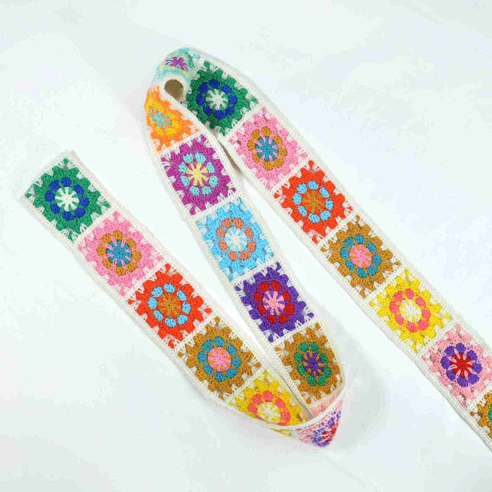Rainbow Granny Square Trim