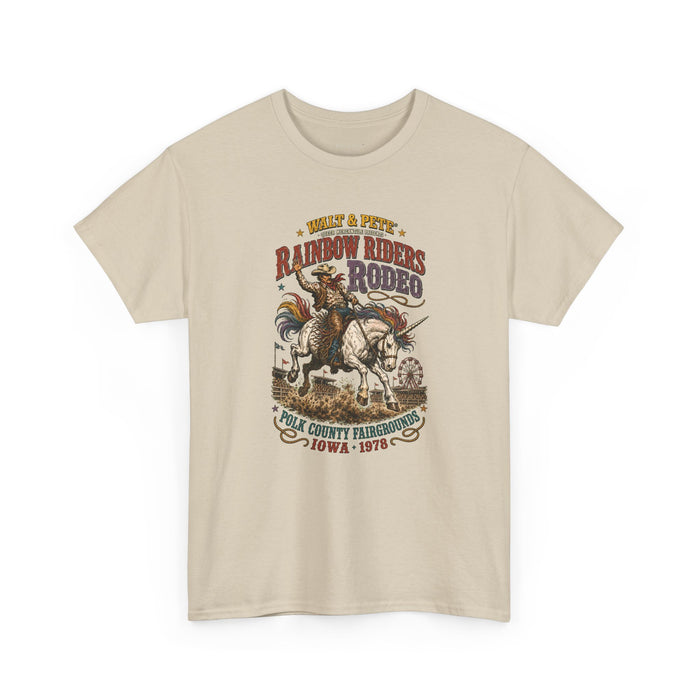 Distressed Polk County Fairgrounds Iowa 1978 Pride rodeo T-shirt artwork