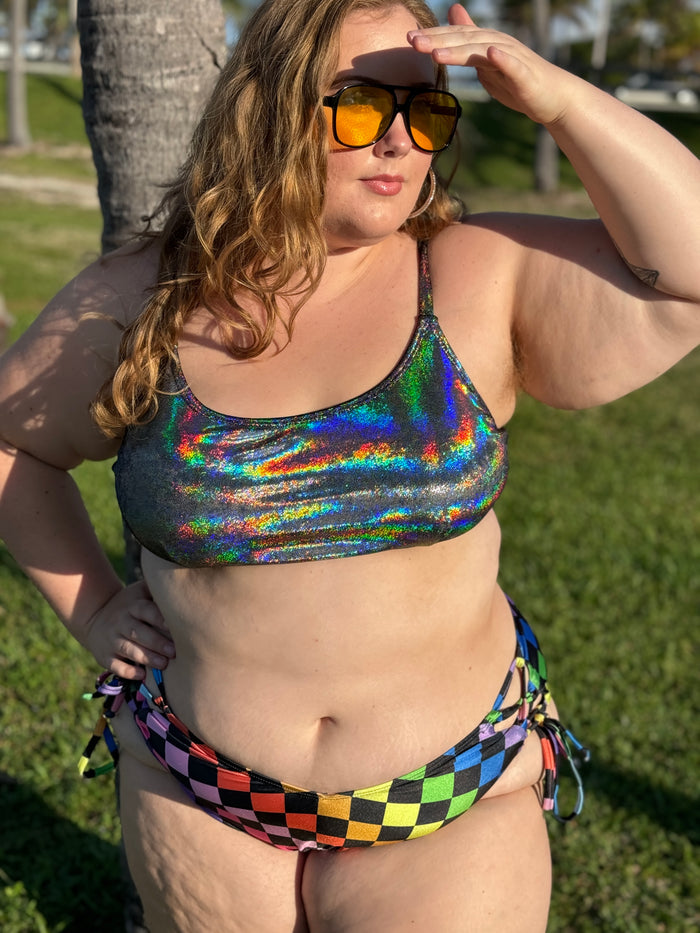 Rainbow Rink Side Tie Bikini Bottom