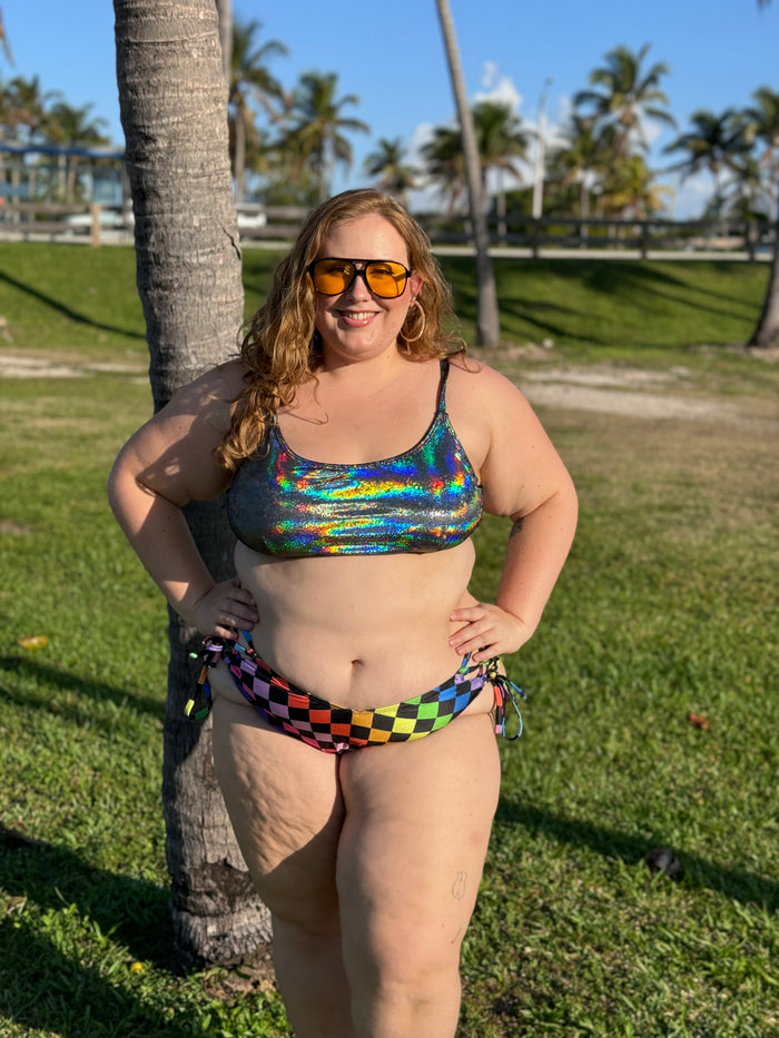 Rainbow Rink Side Tie Bikini Bottom