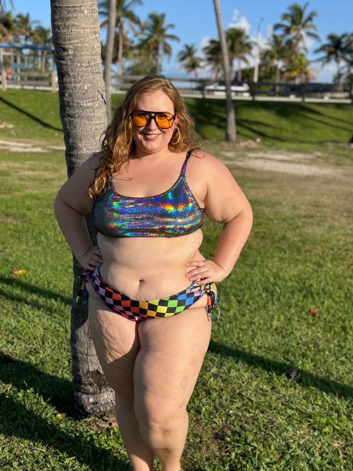 Rainbow Rink Side Tie Bikini Bottom