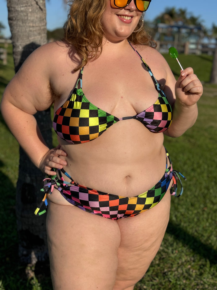 Rainbow Rink Triangle Bikini Top